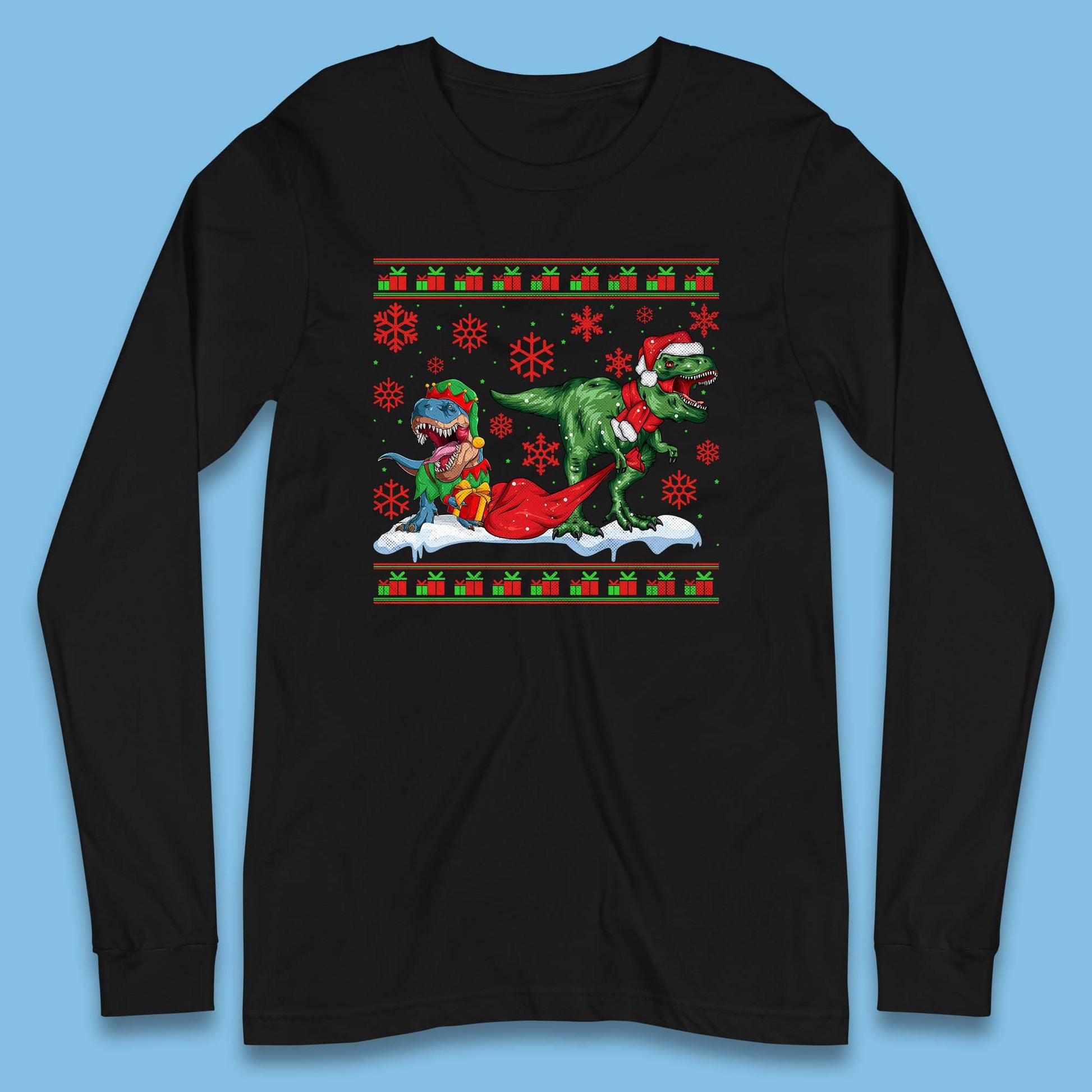 santa & elf costume long sleeve t shirt
