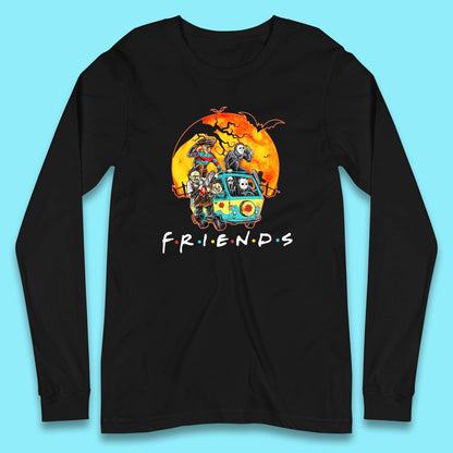 Friends Van Halloween Scooby Doo Mystery Machine Horror Movie Villians Characters Long Sleeve T Shirt