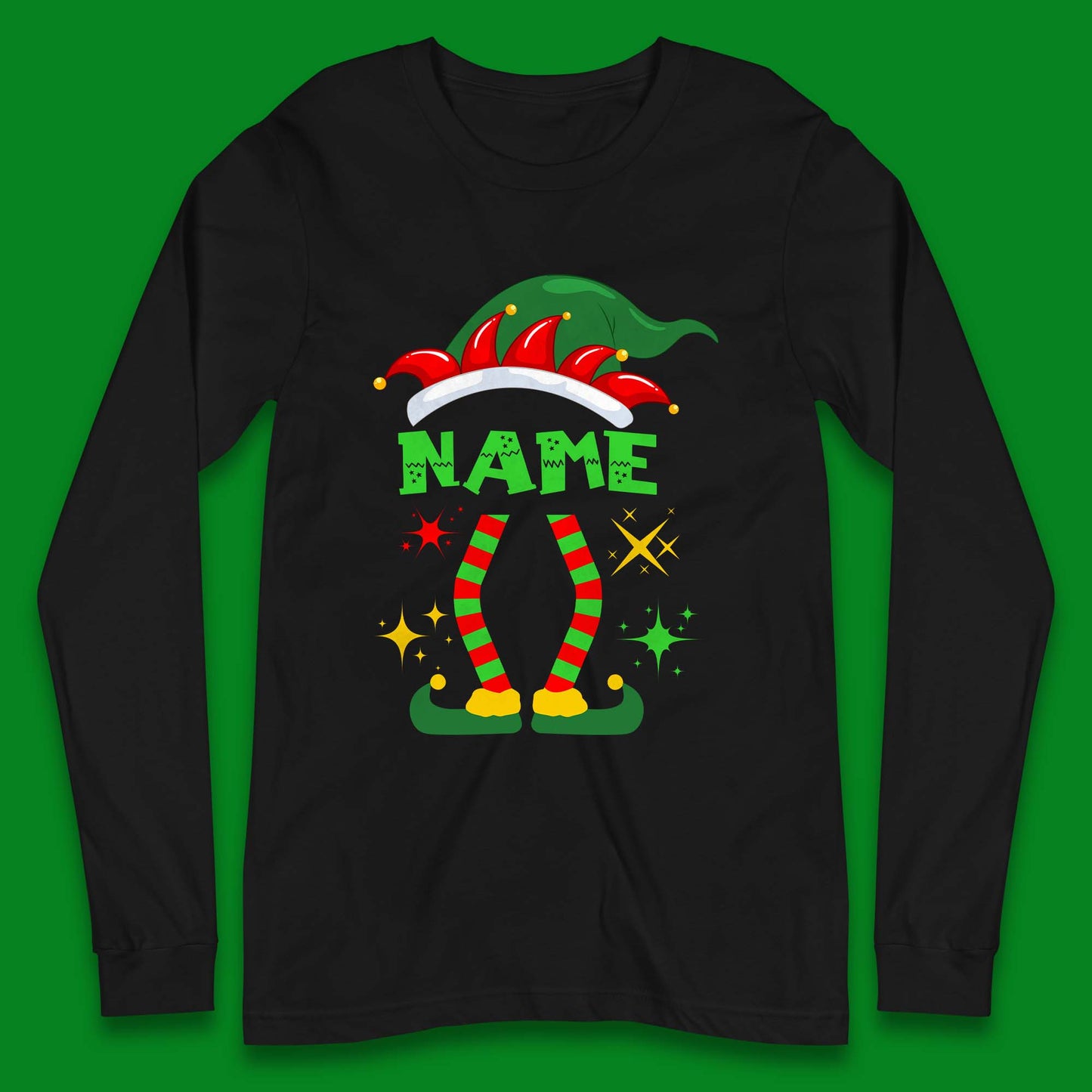 Personalised Elf Christmas Long Sleeve T-Shirt