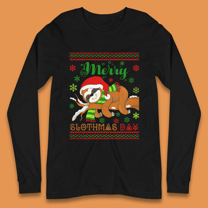 sloth christmas long sleeve t shirt