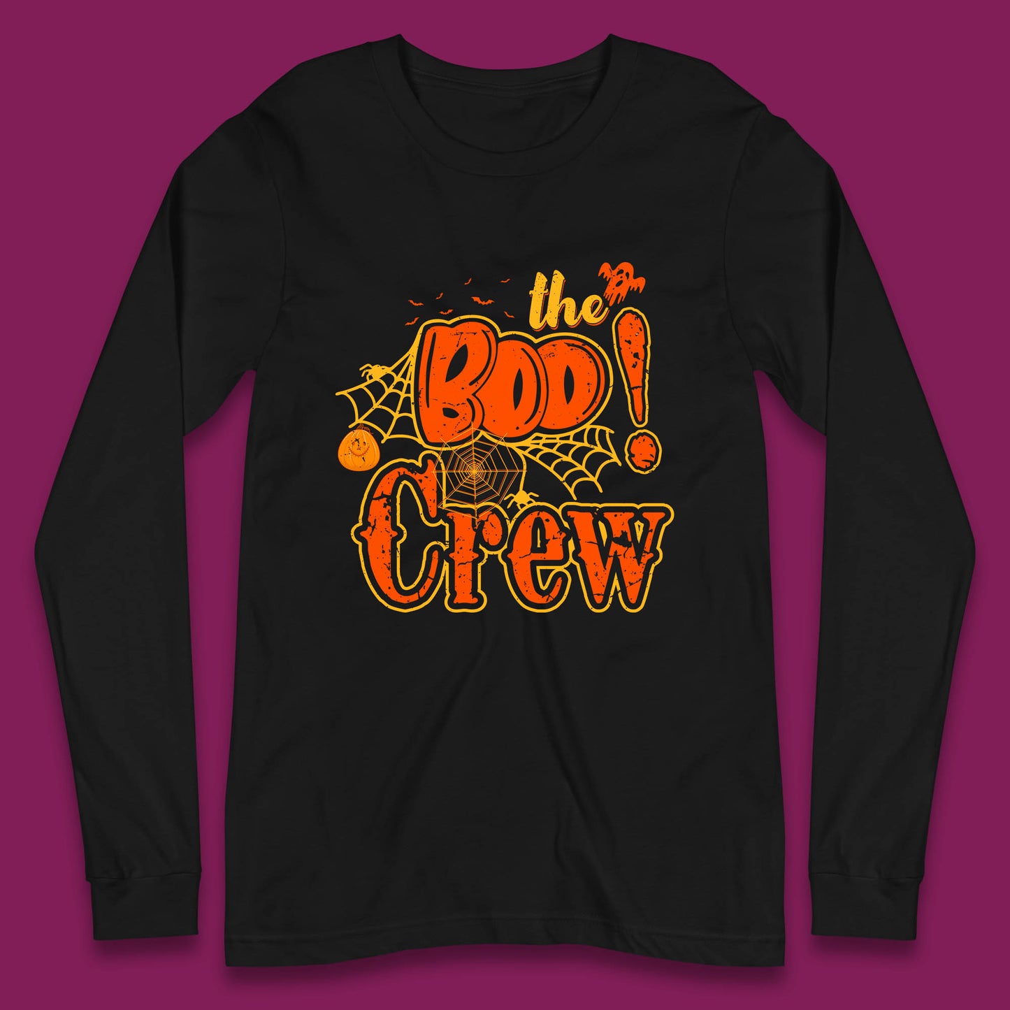The Boo Crew Halloween Boo Squad Horror Scary Spokky Matching Costume Long Sleeve T Shirt