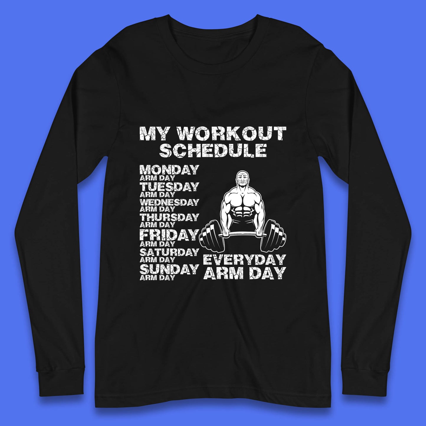 My Workout Schedule Everyday Arm Day Daily Routine  Arm Gym Workout Everyday Of Week Arm Day Fitness Long Sleeve T Shirt