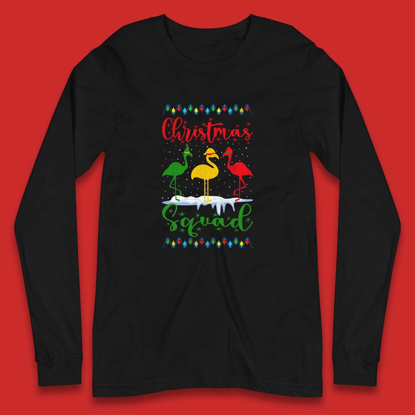 flamingos christmas long sleeve t shirt