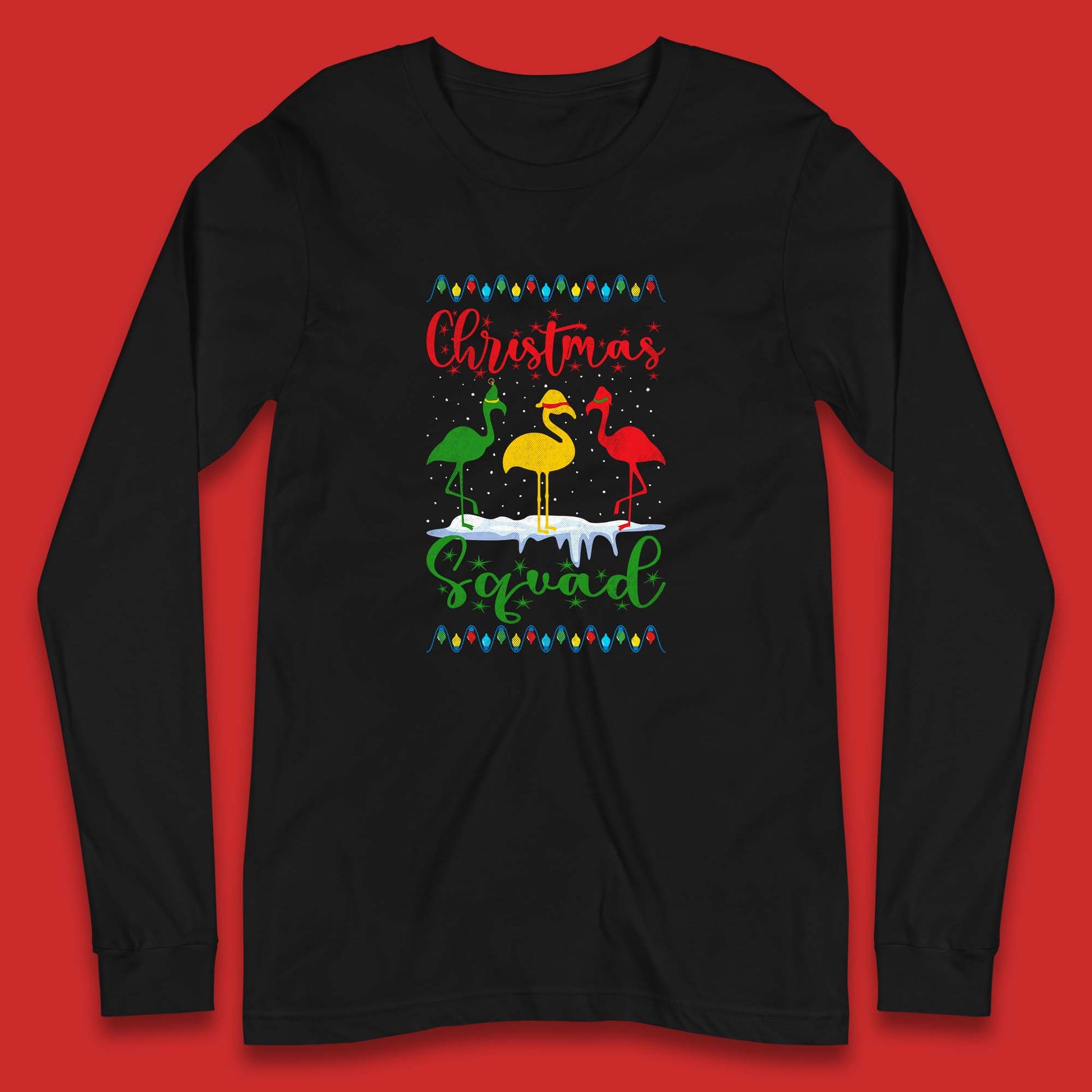 flamingos christmas long sleeve t shirt