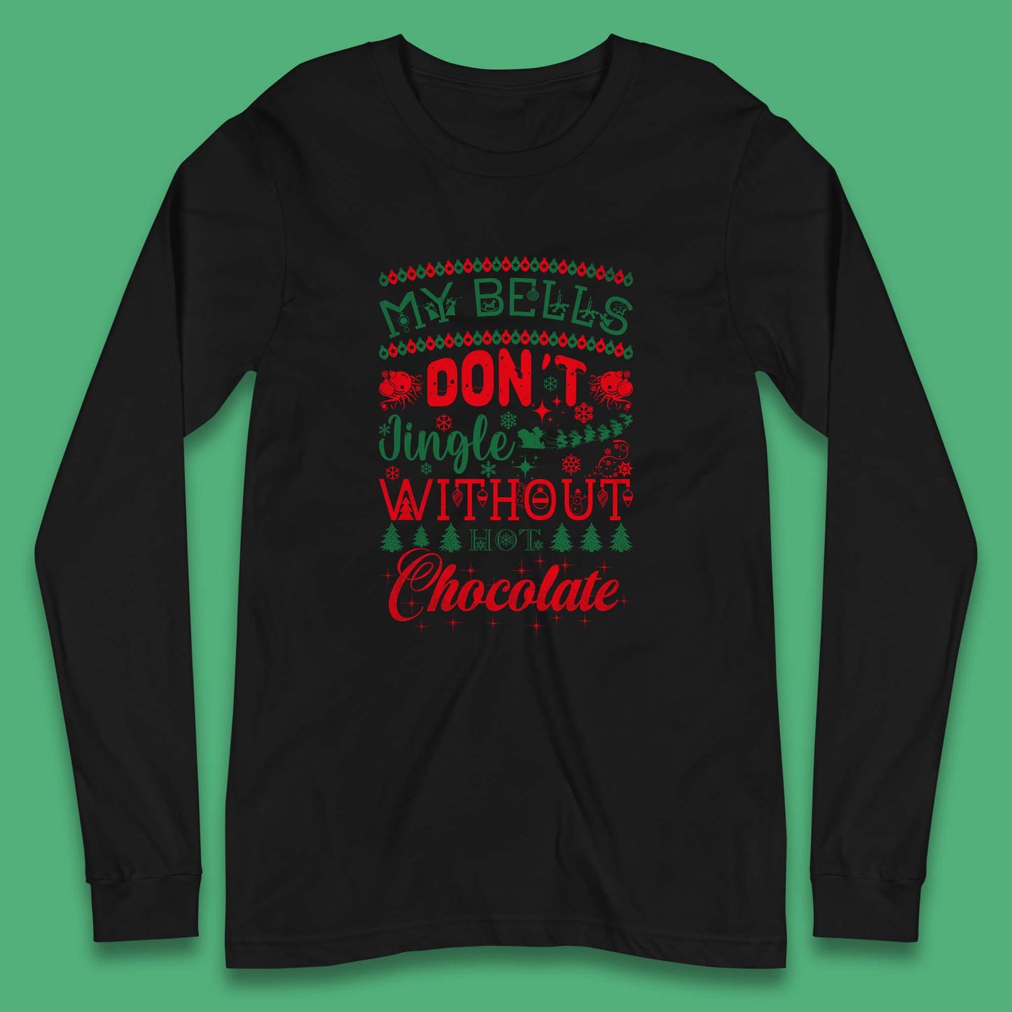 funny christmas chocolate long sleeve t shirt
