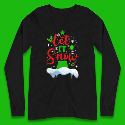 merry christmas let it snow snowflake long sleeve t shirt