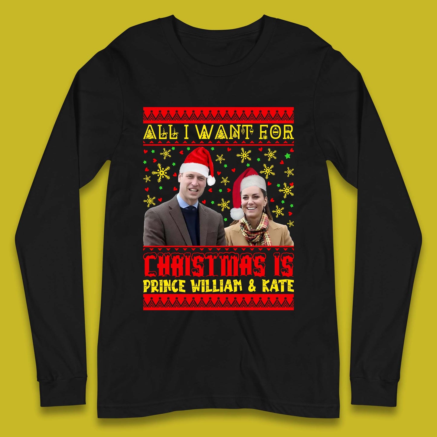 Prince William & Kate Christmas Long Sleeve T-Shirt