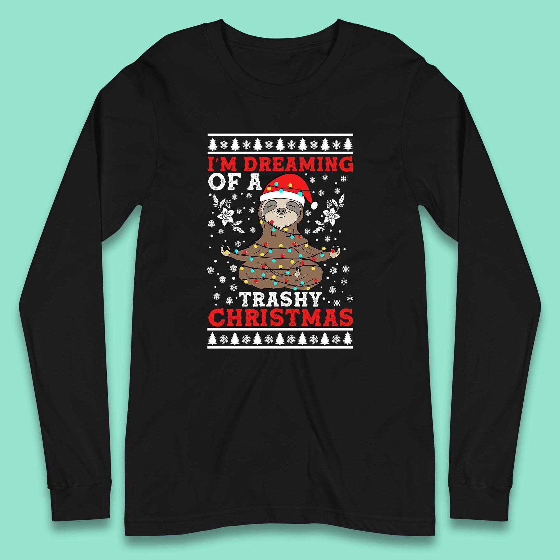christmas sloth long sleeve t shirt