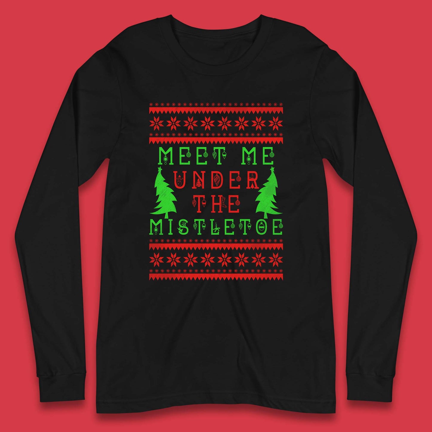 mistletoe christmas long sleeve t shirt