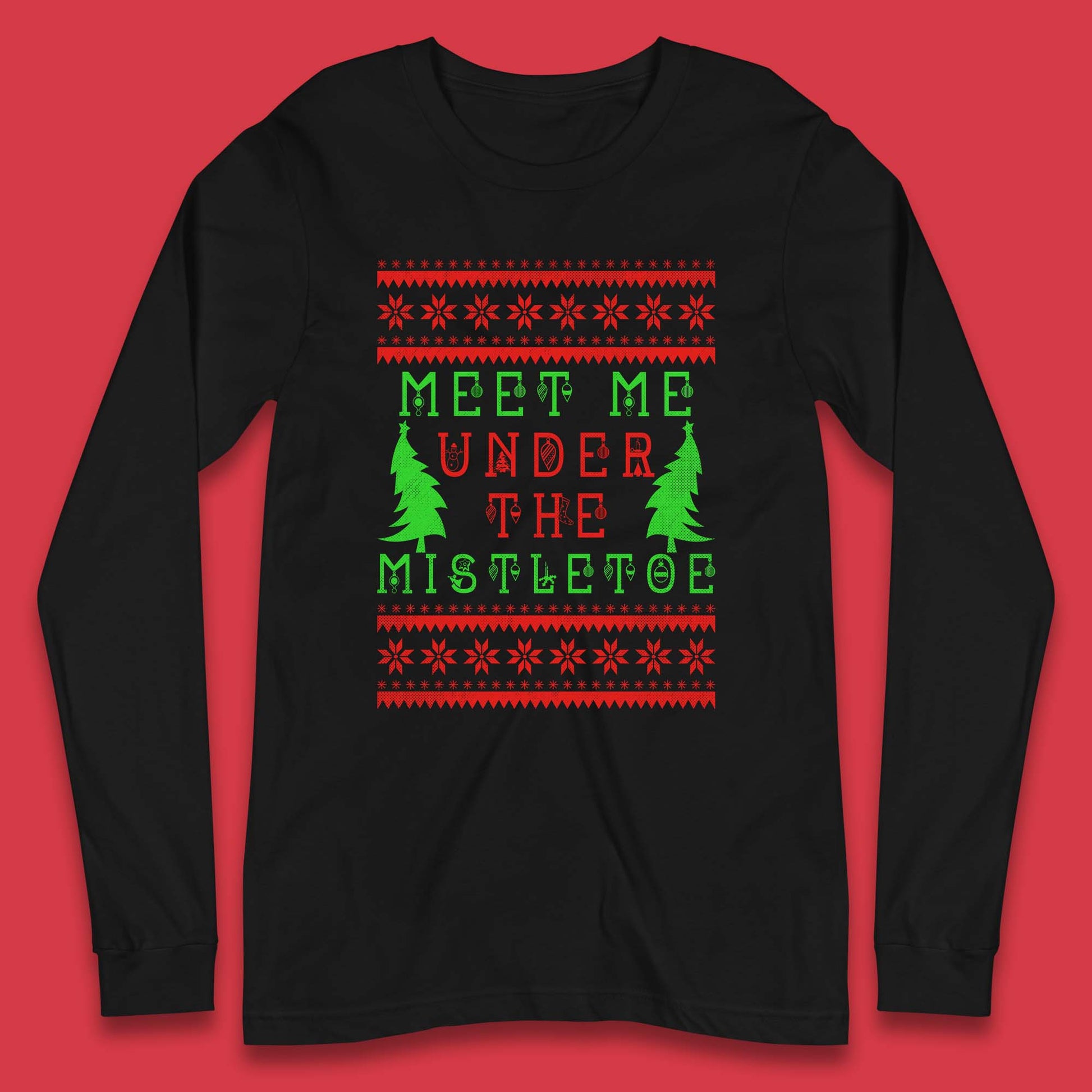 mistletoe christmas long sleeve t shirt
