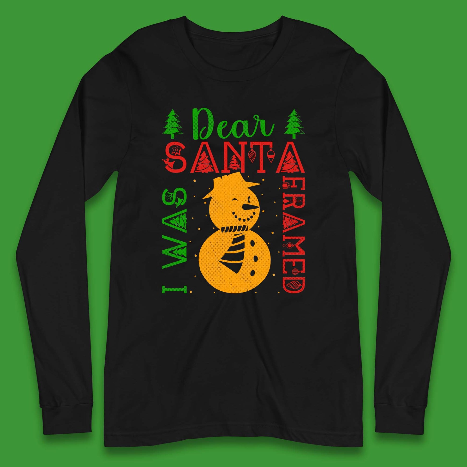 snowman christmas long sleeve t shirt