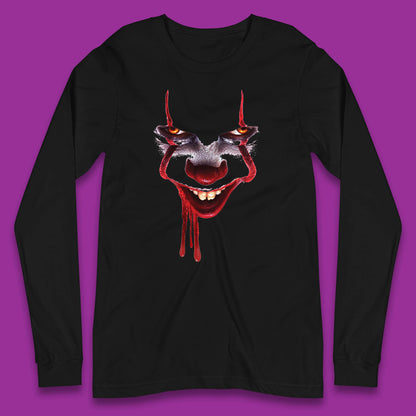 Pennywise Clown IT Chapter 2 Halloween Horror Movie Character Long Sleeve T Shirt