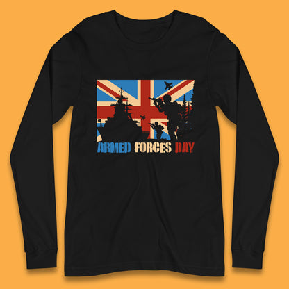 UK Flag British Armed Forces Day WWI Remembrance Day British Veterans Day Long Sleeve T Shirt