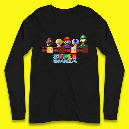 Personalised Super Mario Game Series Your Name Mario Bros Luigi Toad Mega Goomba Mario Long Sleeve T Shirt