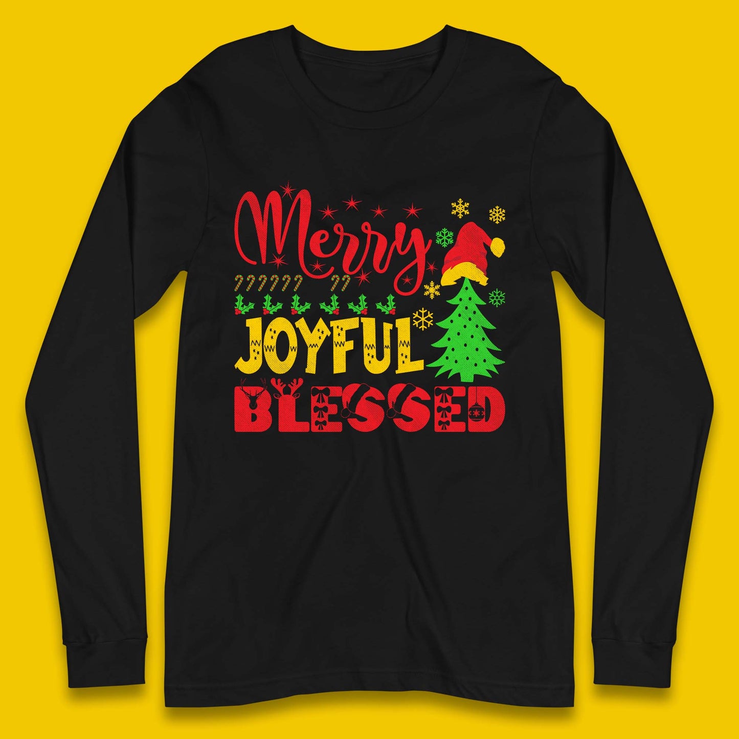 Merry Joyful Blessed Christmas Long Sleeve T-Shirt