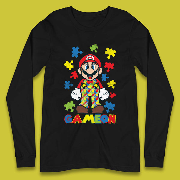 Autism Super Mario Long Sleeve T-Shirt