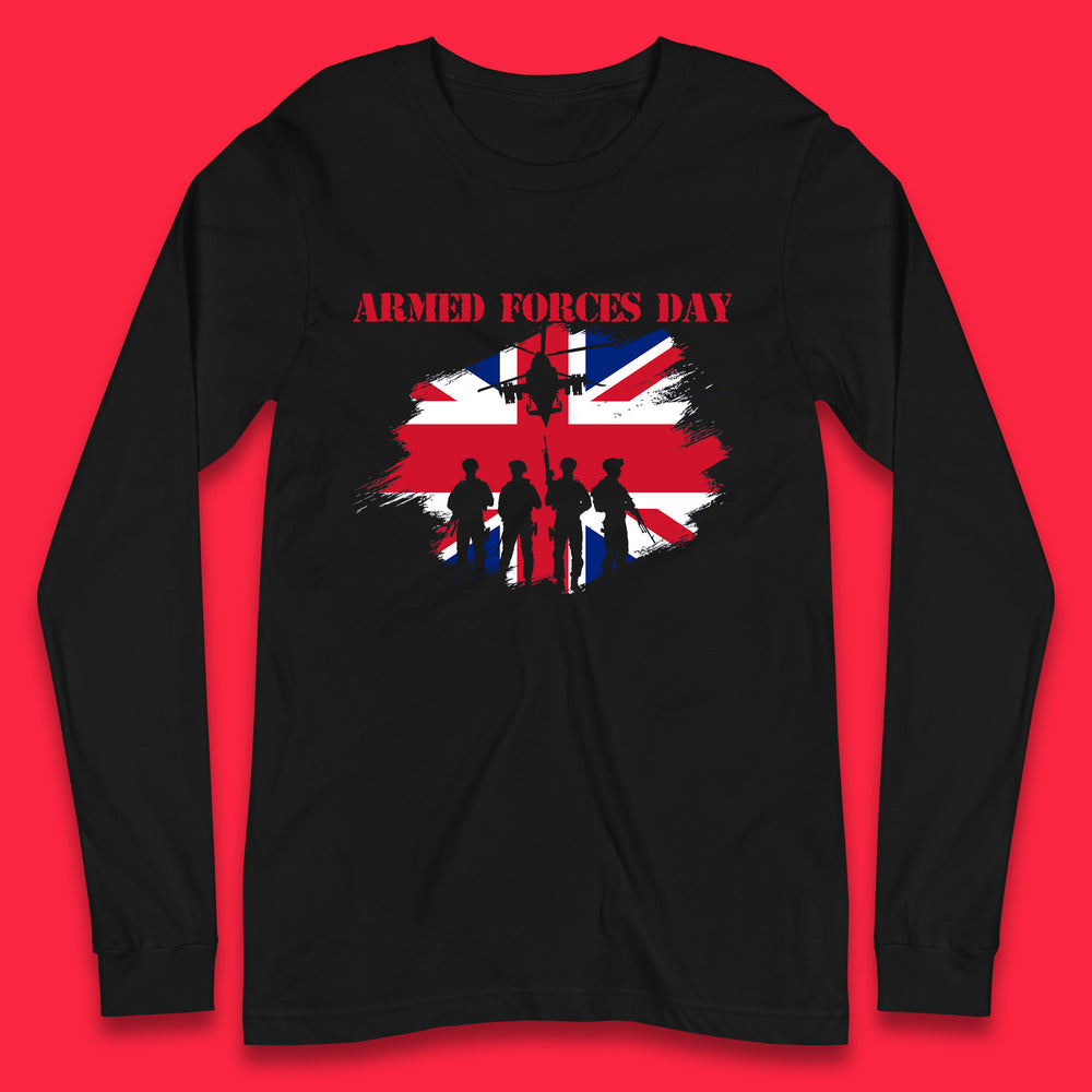 Armed Forces Day Great Britain Flag Anzac Day Lest We Forget British Veteran Day Long Sleeve T Shirt