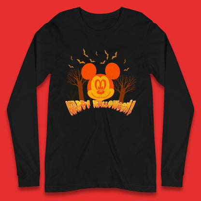 Happy Halloween Mickey Mouse Horror Scary Spooky Jack Face Halloween Disney Trip Long Sleeve T Shirt