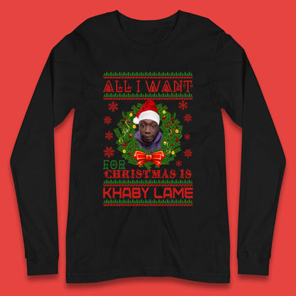Want Khaby Lame For Christmas Long Sleeve T-Shirt