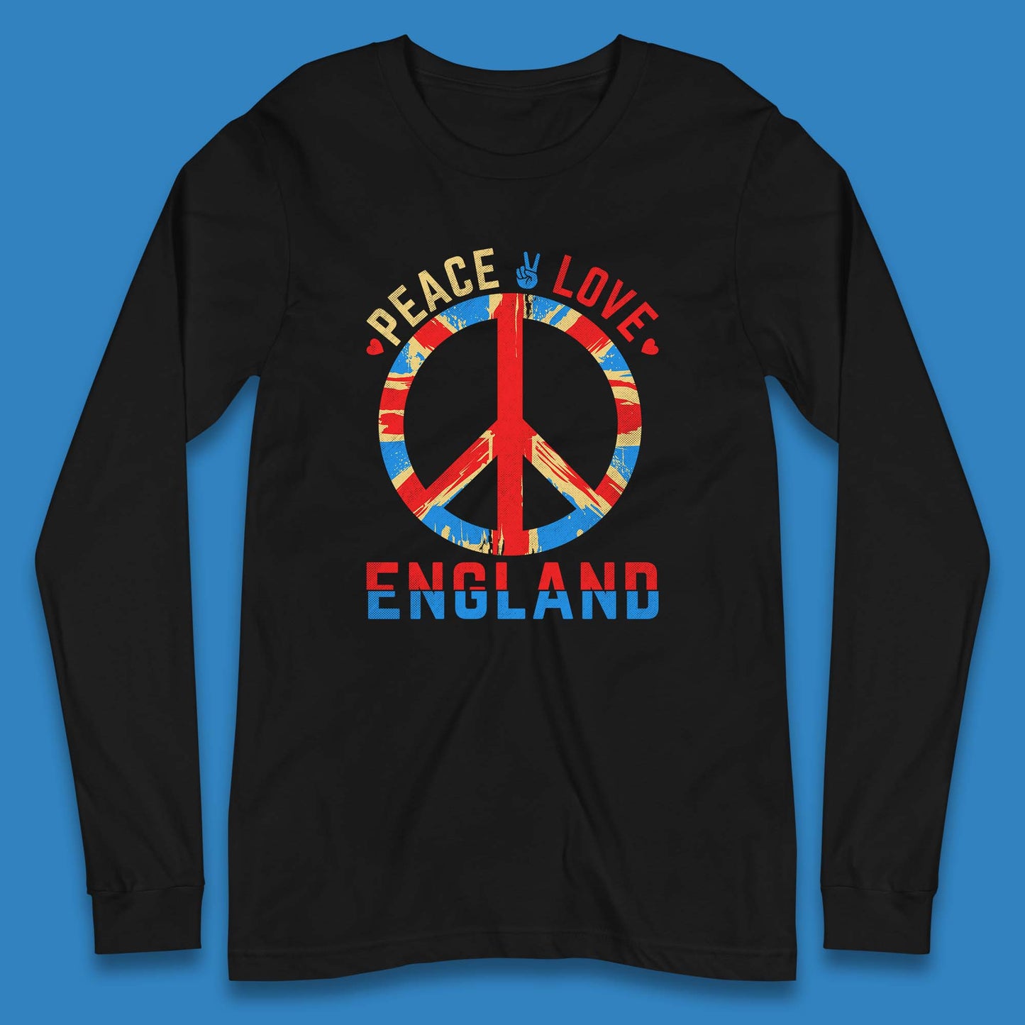 Peace Love England Peace Sign United Kingdom British England Vacation Trip Long Sleeve T Shirt