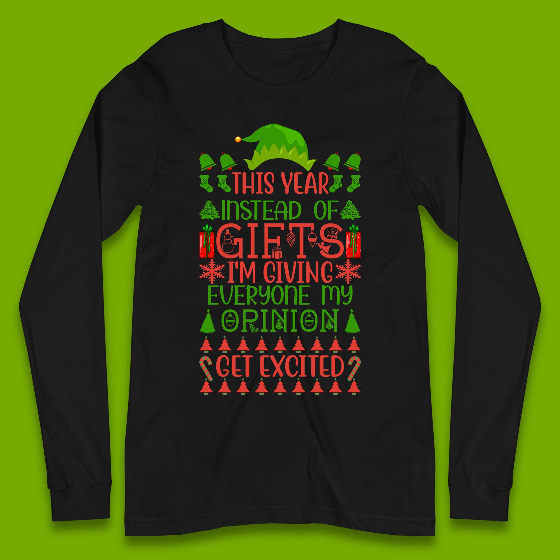 chirstmas elf long sleeve t shirt