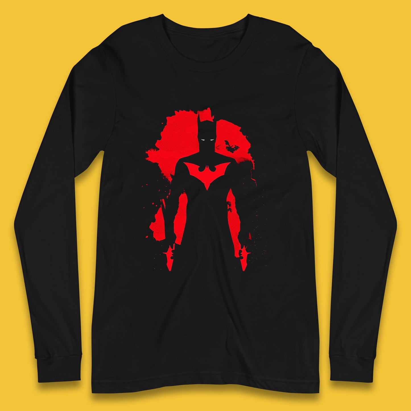 Batman Beyond Rises As A Warrior Of Justice Distressed Portrait Art DC Comics Superhero Long Sleeve T Shirt