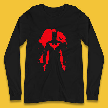 Batman Beyond Rises As A Warrior Of Justice Distressed Portrait Art DC Comics Superhero Long Sleeve T Shirt