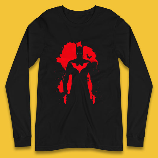 Batman Beyond Rises As A Warrior Of Justice Distressed Portrait Art DC Comics Superhero Long Sleeve T Shirt