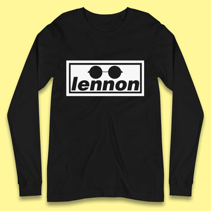 Lennon British Beatles Band John Lennon Singer Songwriter Musician Lennon Glasses Long Sleeve T Shirt
