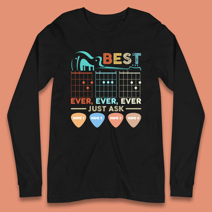 Personalised Best Guitar Dad Long Sleeve T-Shirt