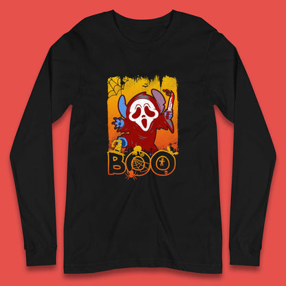 Stitch Scream Ghostface Disney Halloween Horror Movie  Disney Lilo & Stitch Long Sleeve T Shirt