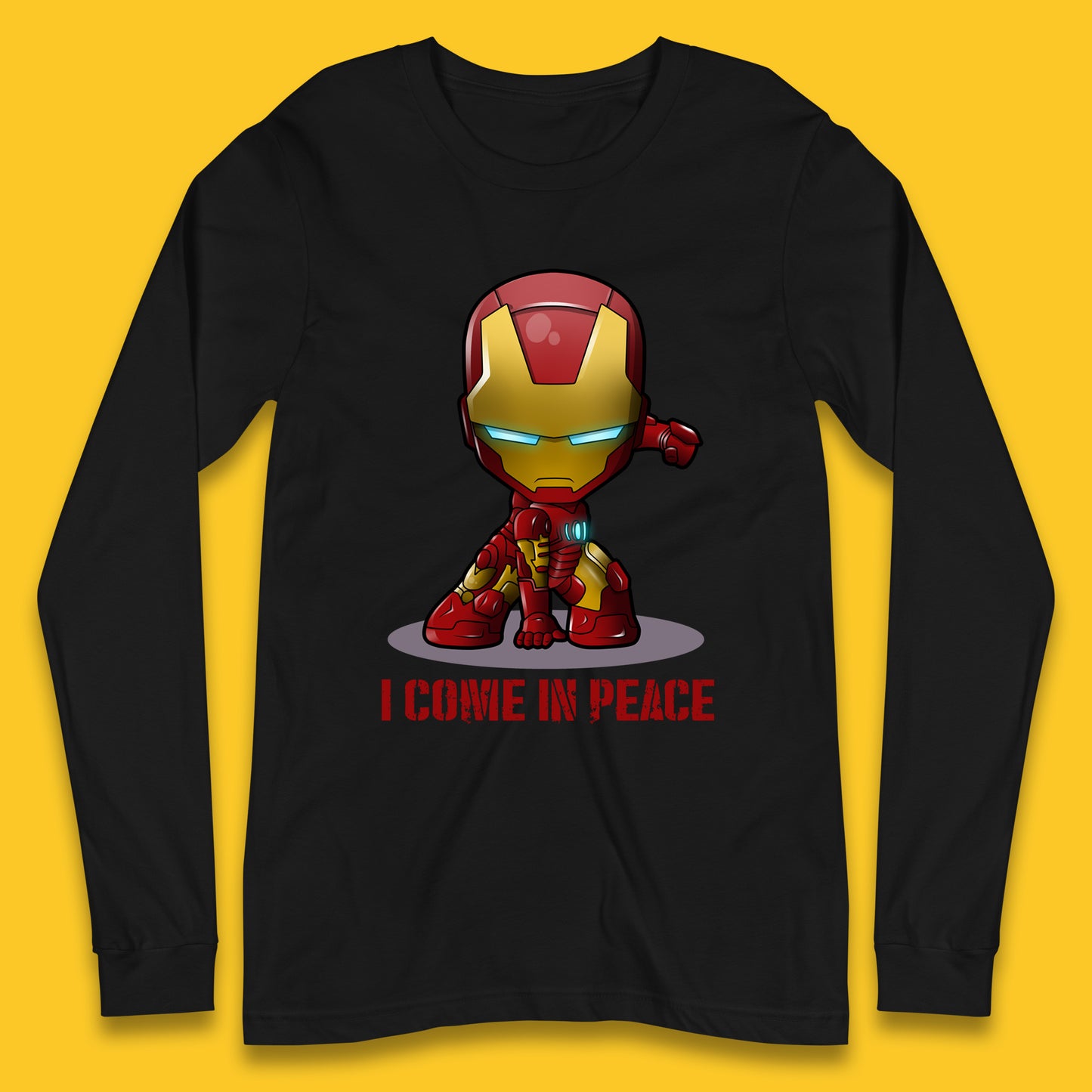 I Come In Peace Marvel Avenger Movie Character Iron Man Superheros Ironman Costume Superheros Long Sleeve T Shirt