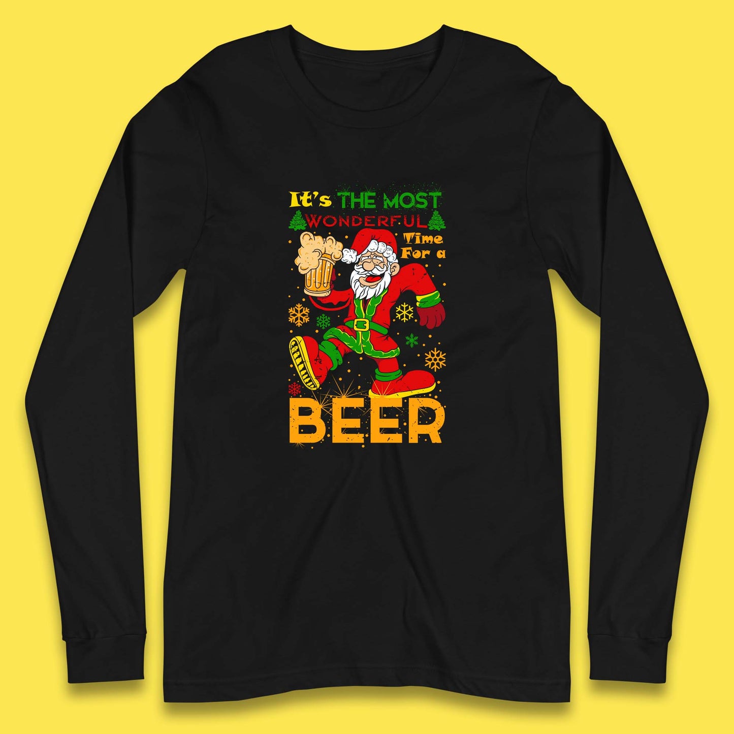 santa drink beer long sleeve t shirt