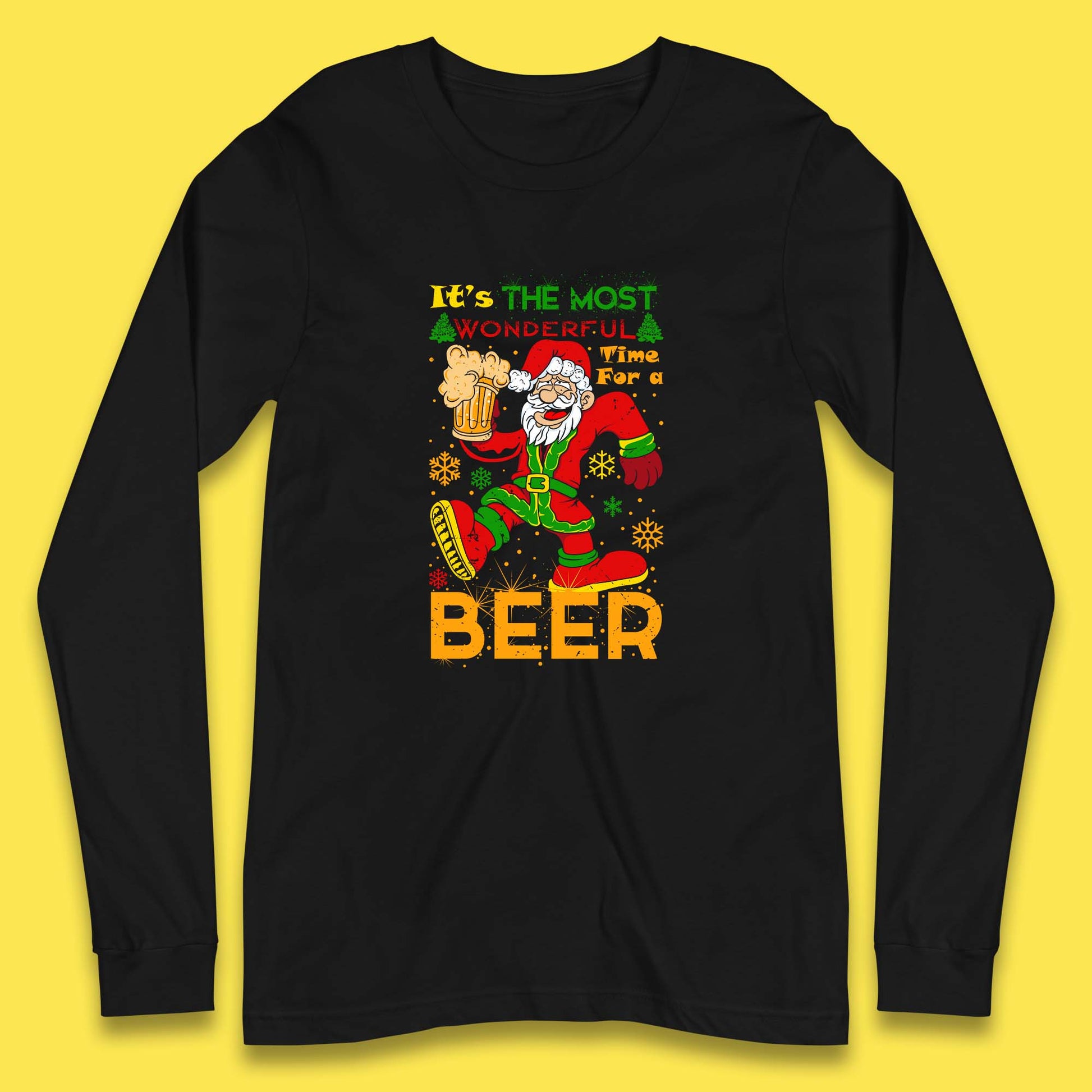 santa drink beer long sleeve t shirt