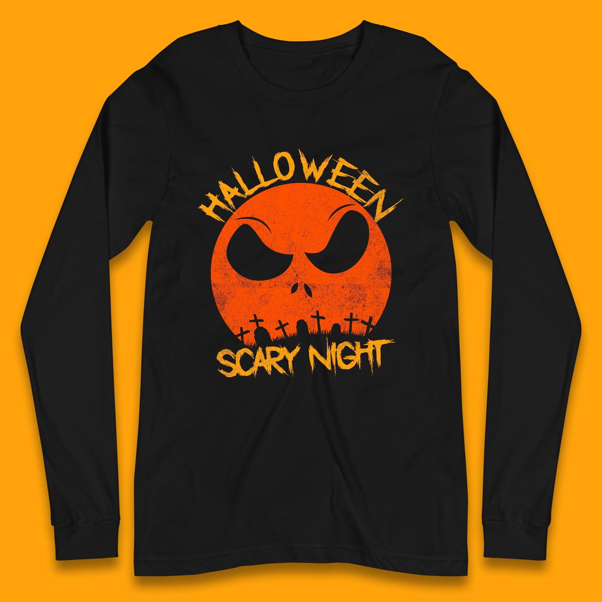 jack skellington face long sleeve t shirt