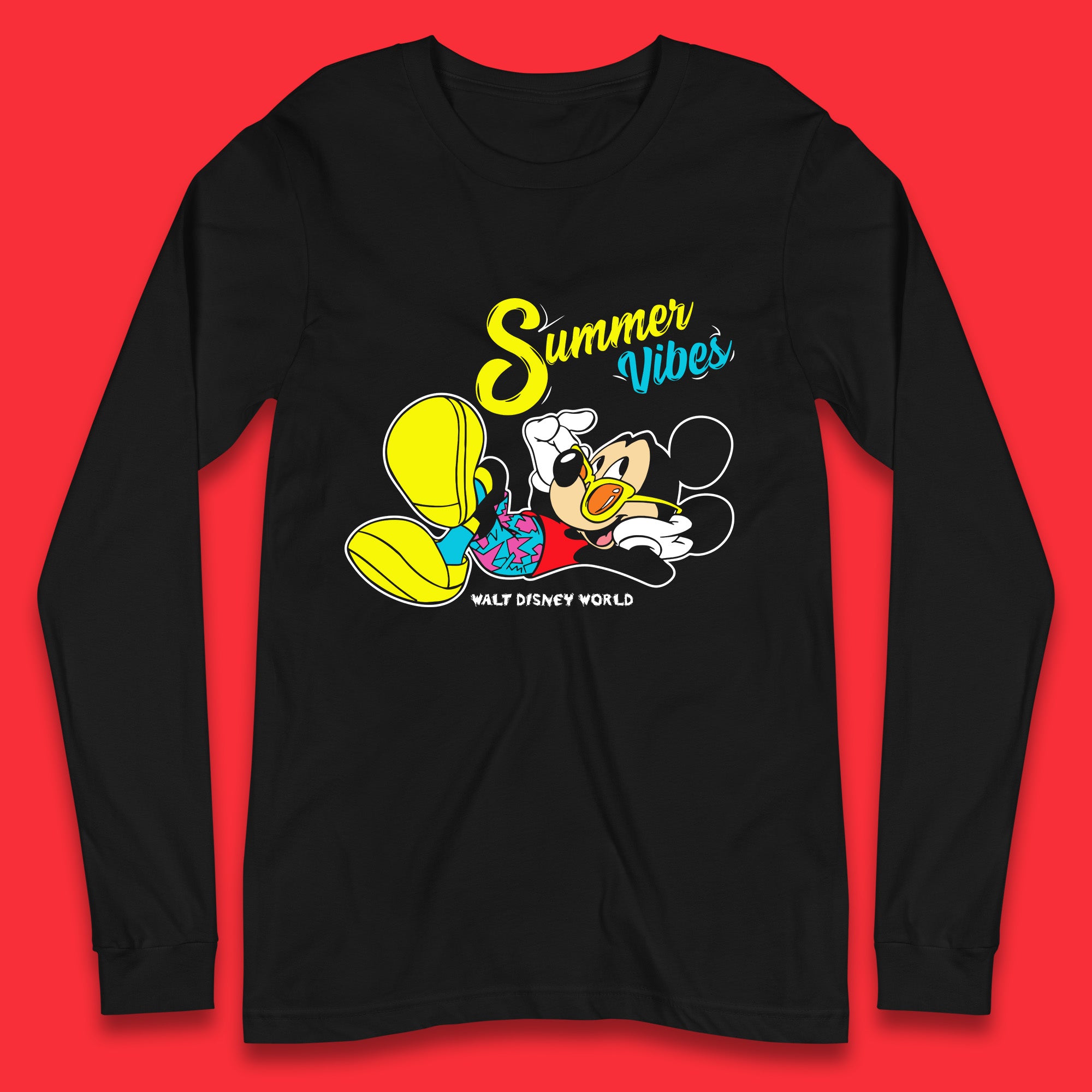 Summer Vibes Mickey Mouse Minnie Mouse Walt Disney World Disneyland Mickey Mouse Enjoying Summer Long Sleeve T Shirt
