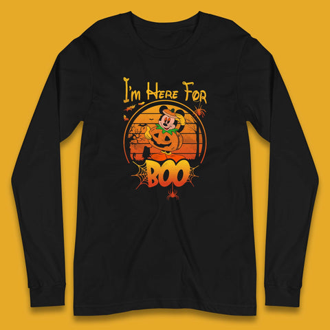 I'm Here For The Boo Halloween Disney Mickey Mouse Pumpkin Horror Scary Disneyland Trip Long Sleeve T Shirt