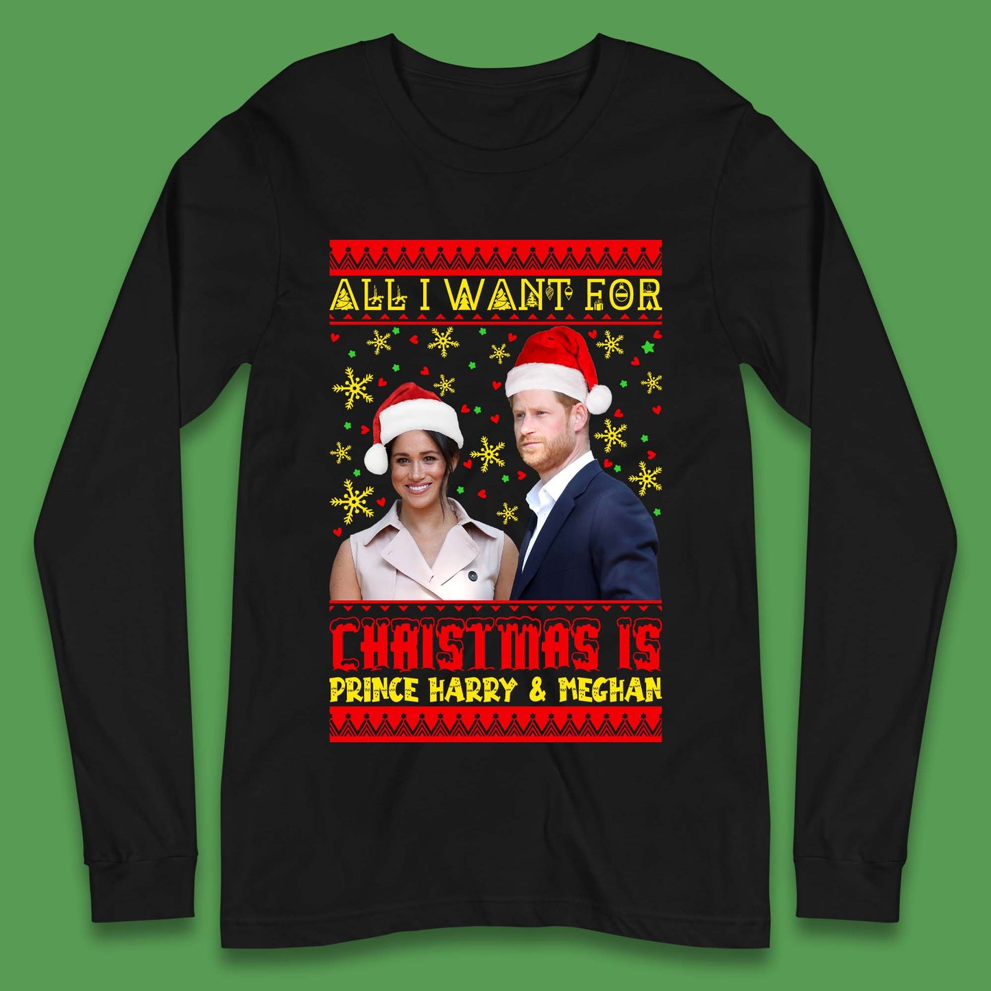 Prince Harry & Meghan Christmas Long Sleeve T-Shirt