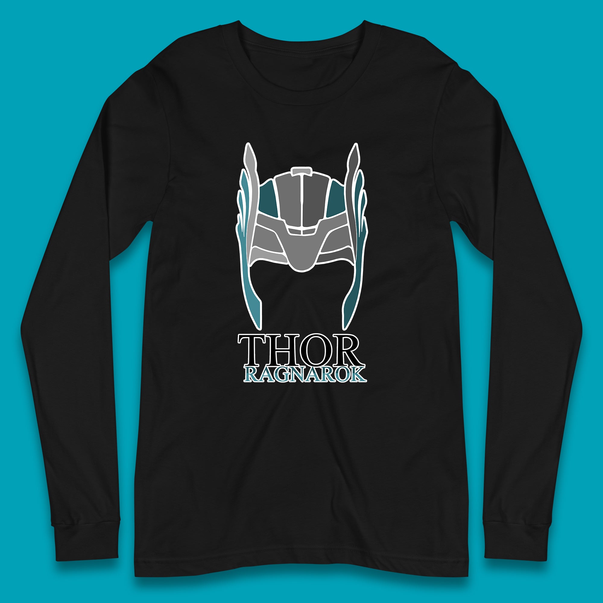 Thor Ragnarok Marvel Avenger Thor Helmet Superhero Movie Character Thor Helmet Ragnarok Long Sleeve T Shirt