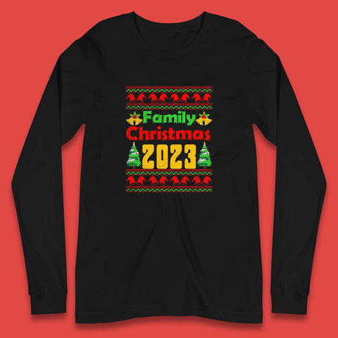 Family Christmas 2023 Holiday Winter Festive Christmas Trees Xmas Season Long Sleeve T Shirt