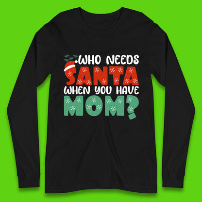 santa mom christmas long sleeve t shirt