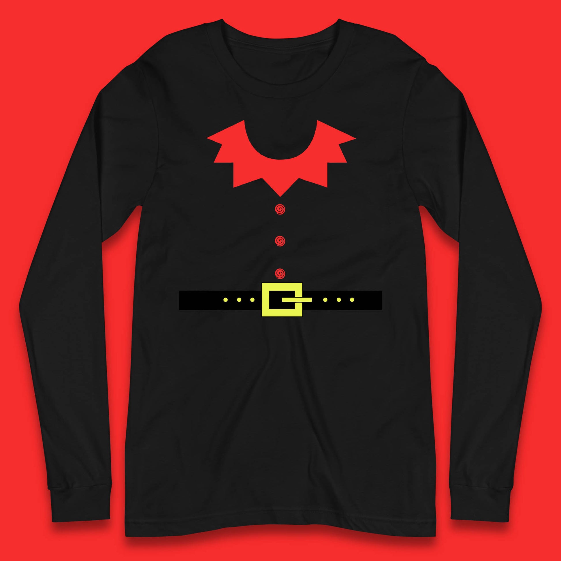 christmas elf costume long sleeve t shirt