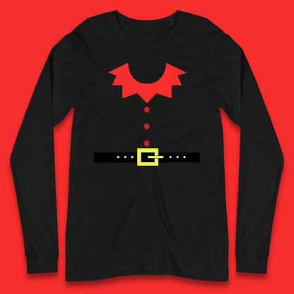 christmas elf costume long sleeve t shirt