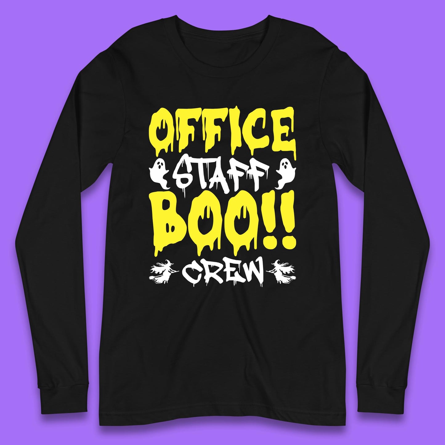 Office Staff Boo Crew Halloween Office Squad Boo Ghost Office Crew Long Sleeve T Shirt