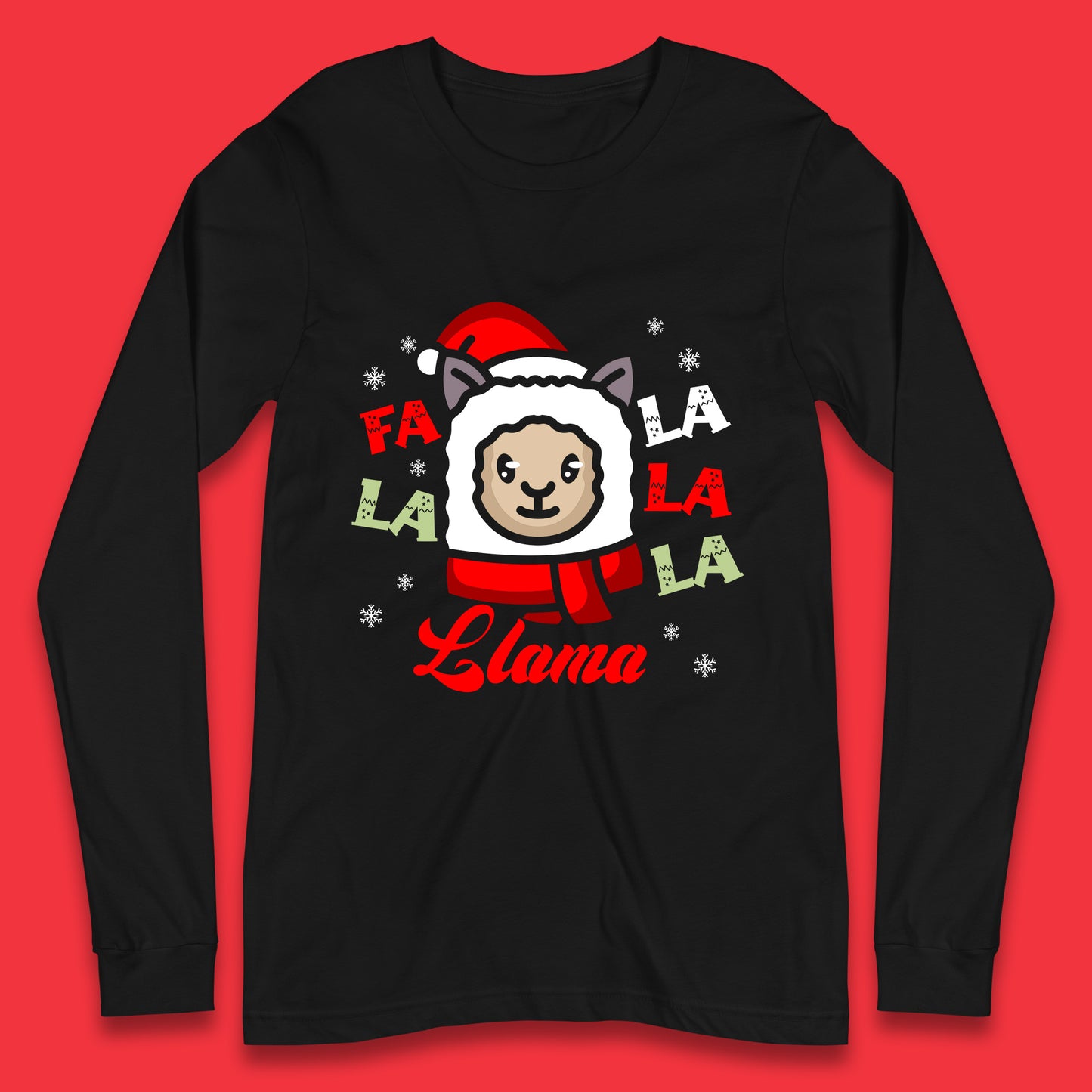 llama christmas long sleeve t shirt