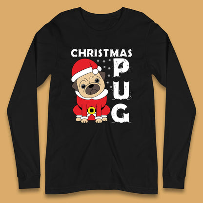 christmas pug dog long sleeve t shirt