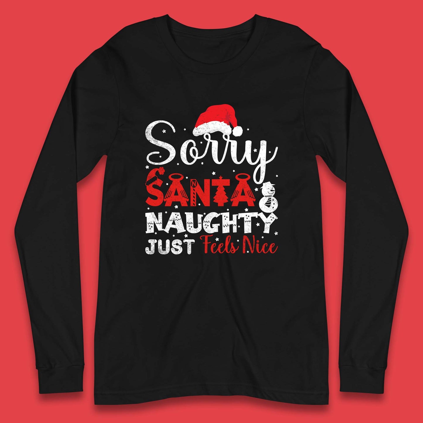 santa naughty christmas long sleeve t shirt