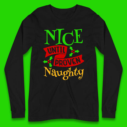 christmas nice until proven naughty t shirt