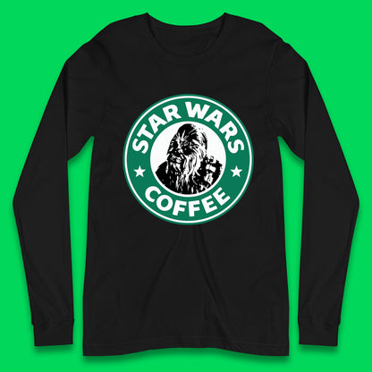 Chewbacca Star Wars Coffee Sci-fi Action Adventure Movie Character Starbucks Coffee Spoof 46th Anniversary Long Sleeve T Shirt