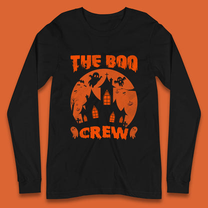 The Boo Crew Halloween Boo Squad Matching Costume Haunted House Horror Boo Ghost Long Sleeve T Shirt